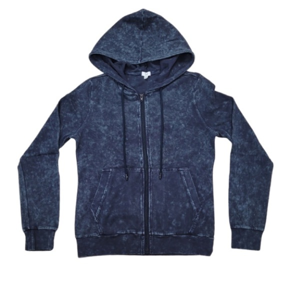 Sage ladies Stonewash hoodie navy denim - Picture 1 of 6